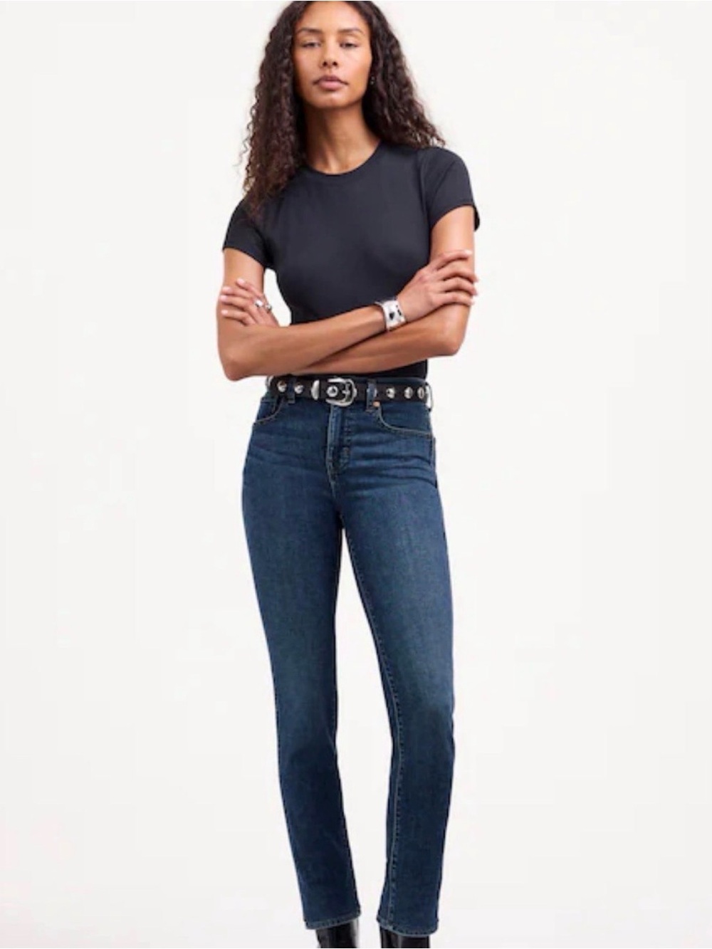 madewell mid rise stove pipe jeans size 27